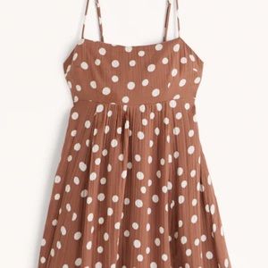 COPY - Abercrombie Babydoll Maxi Dress in Brown Dot